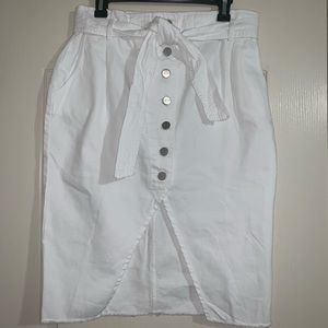 Zara Large White BUTTONED DENIM SKIRT